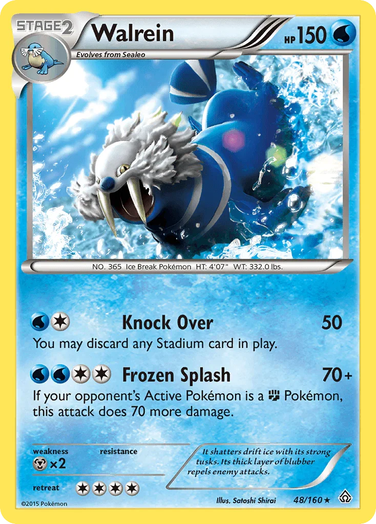 48, Metal[×2], Normal, Rare, Reverse Holofoil, Water, XY: Primal Clash Walrein (48/160) [XY: Primal Clash] - Trading Card World