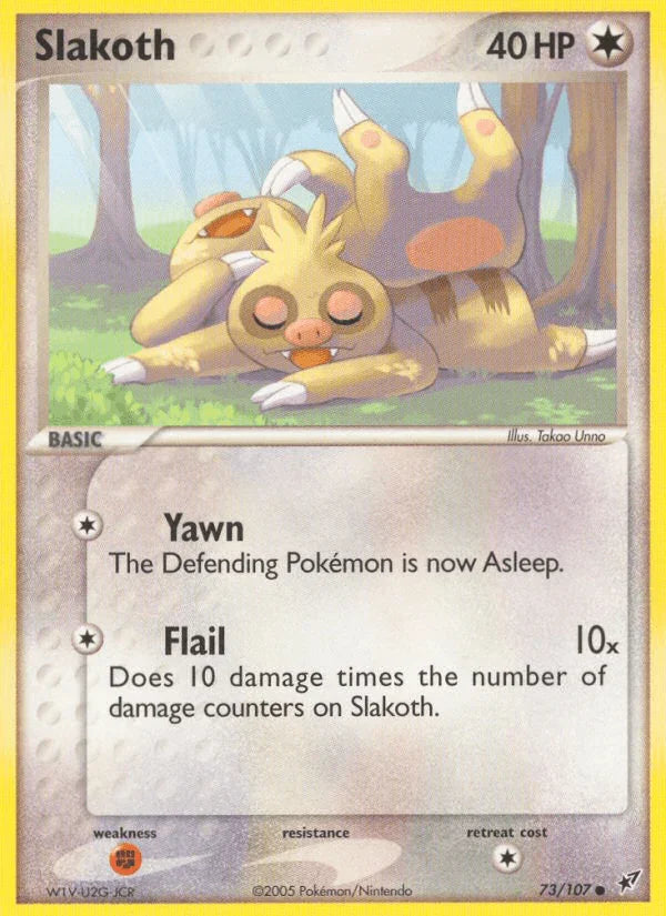 73, Colorless, Common, EX: Deoxys, Fighting[×2], Normal Slakoth (73/107) [EX: Deoxys] - Trading Card World