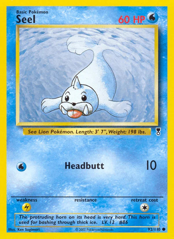 92, Common, Legendary Collection, Lightning[×2], Normal, Reverse Holofoil, Water Seel (92/110) [Legendary Collection] - Trading Card World