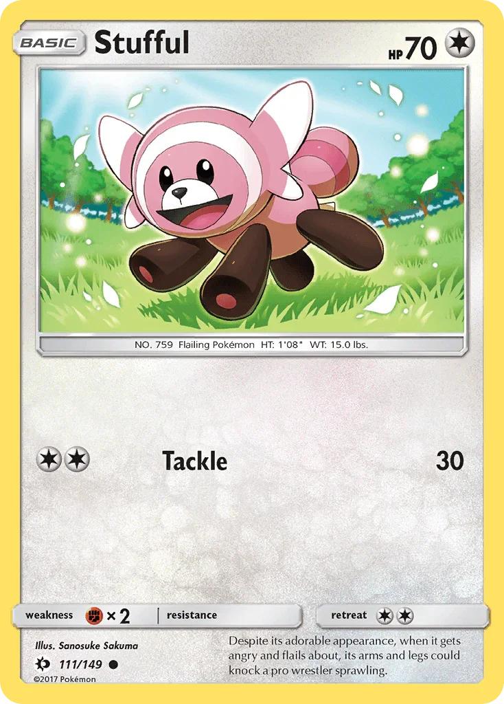 111, Colorless, Common, Fighting[×2], Normal, Reverse Holofoil, Sun & Moon: Base Set Stufful (111/149) [Sun & Moon: Base Set] - Trading Card World
