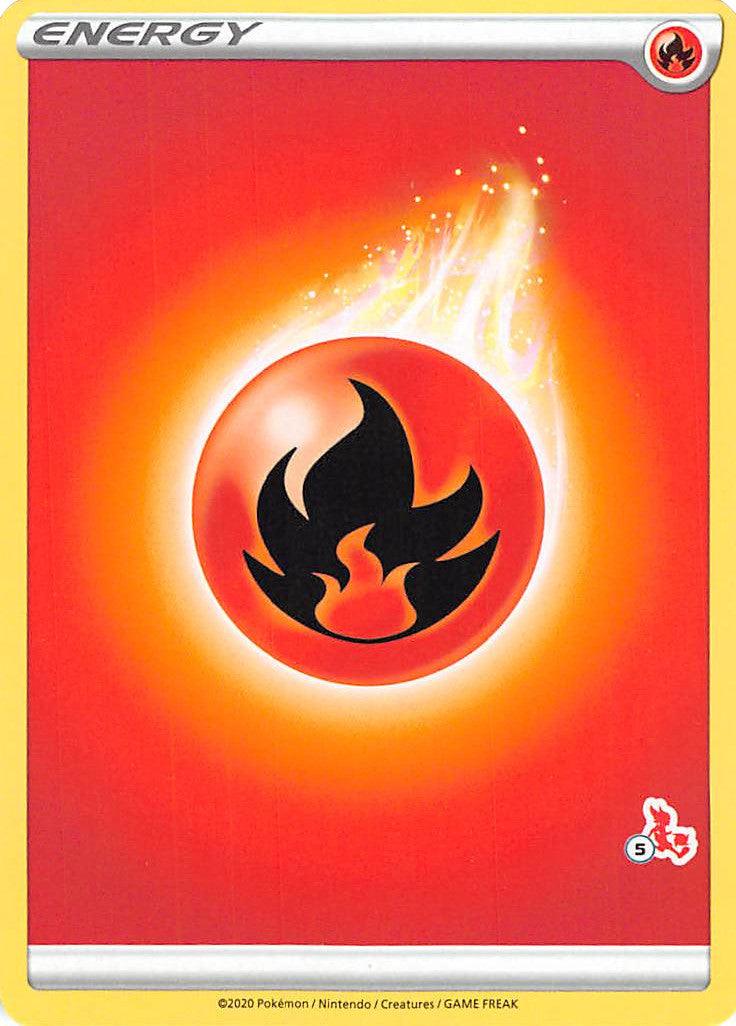 Battle Academy 2022, Fire, Normal, Uncommon Fire Energy (Cinderace Stamp #5) [Battle Academy 2022] - Trading Card World