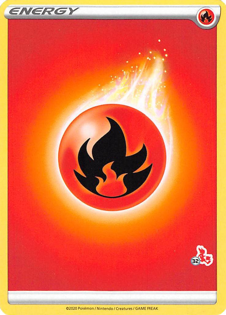 Battle Academy 2022, Fire, Normal, Uncommon Fire Energy (Cinderace Stamp #32) [Battle Academy 2022] - Trading Card World