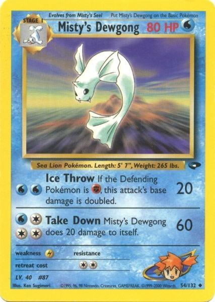 54, Gym Challenge Unlimited, Lightning[×2], Normal, Uncommon, Water Misty's Dewgong (54/132) [Gym Challenge Unlimited] - Trading Card World