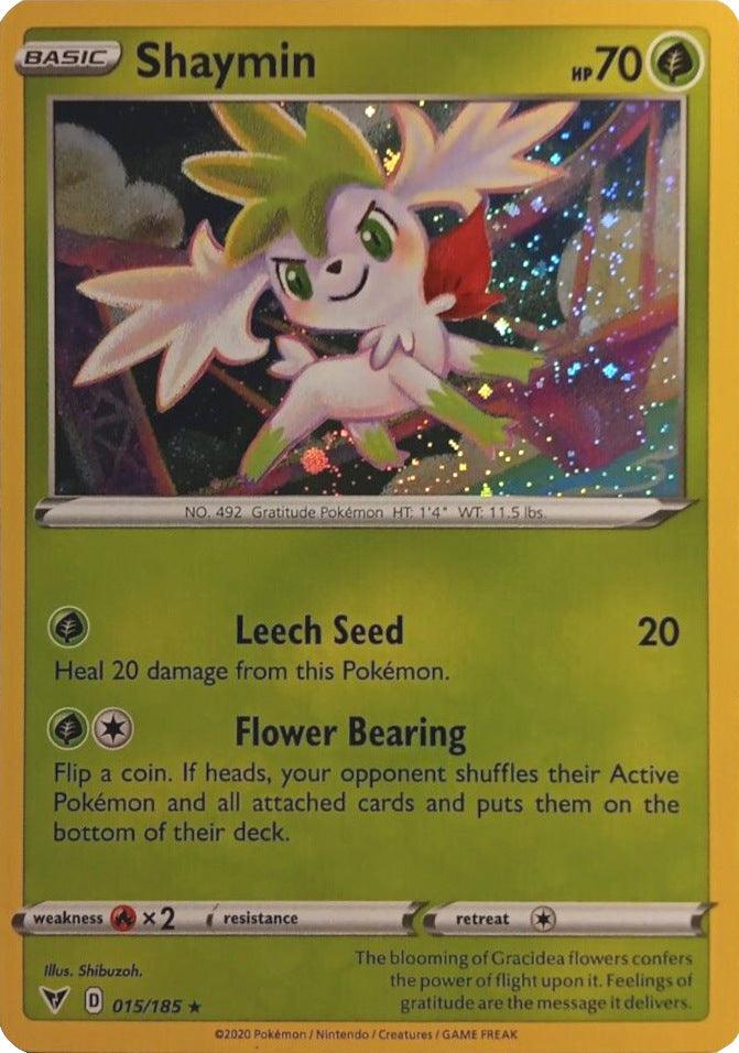 015, Fire [x2], Grass, Holo Rare, Holofoil, Sword & Shield: Vivid Voltage Shaymin (015/185) (Cosmos Holo) [Sword & Shield: Vivid Voltage] - Trading Card World