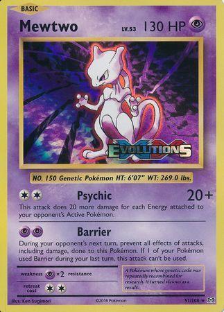 51, Holofoil, Promo, Psychic, Psychic[×2], XY: Black Star Promos Mewtwo (51/108) (XY Evolutions Prerelease) [XY: Black Star Promos] - Trading Card World