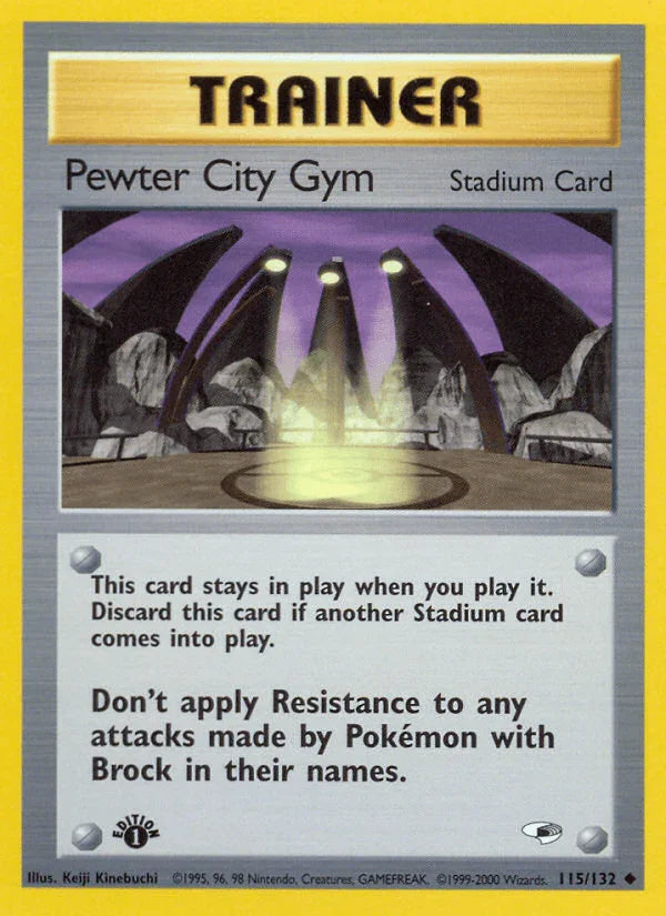 115, 1st Edition Normal, Gym Heroes 1st Edition, Stadium, Uncommon Pewter City Gym (115/132) [Gym Heroes 1st Edition] - Trading Card World