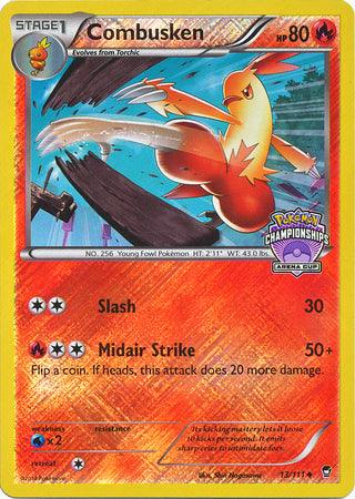 13, Fire, Promo, Reverse Holofoil, Water[×2], XY: Furious Fists Combusken (13/111) (States Championship Promo) [XY: Furious Fists] - Trading Card World