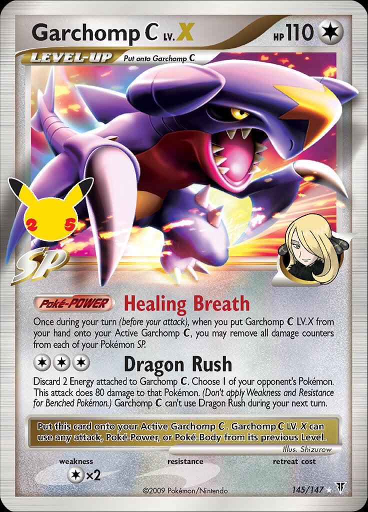 145, Celebrations: 25th Anniversary - Classic Collection, Colorless, Colorless [x2], Holo Rare, Holofoil Garchomp C LV.X (145/147) [Celebrations: 25th Anniversary - Classic Collection] - Trading Card World