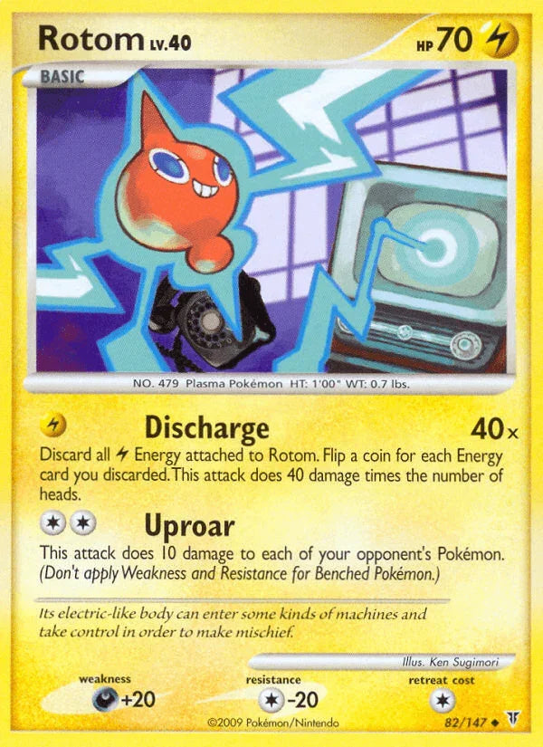 82, Colorless[-20], Darkness[+20], Lightning, Normal, Platinum: Supreme Victors, Reverse Holofoil, Uncommon Rotom (82/147) [Platinum: Supreme Victors] - Trading Card World