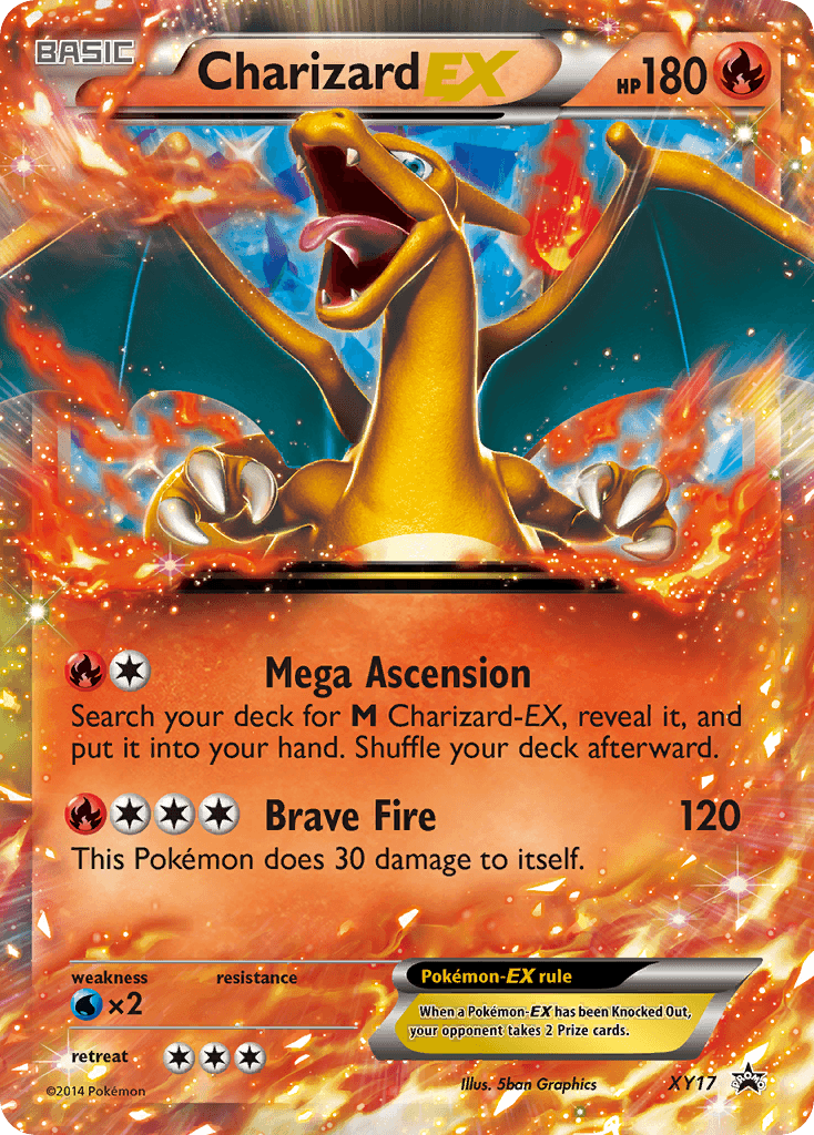 Fire, Holofoil, Promo, Water [x2], XY17, XY: Black Star Promos Charizard EX (XY17) [XY: Black Star Promos] - Trading Card World