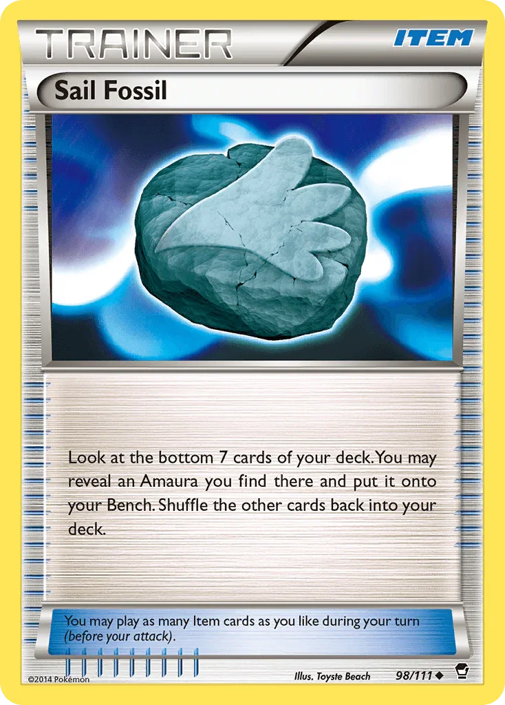 98, Item, Normal, Reverse Holofoil, Uncommon, XY: Furious Fists Sail Fossil (98/111) [XY: Furious Fists] - Trading Card World